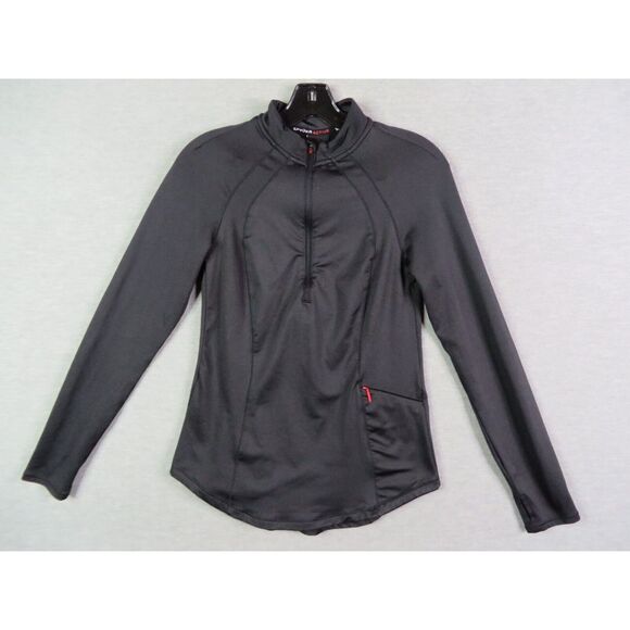 Spyder Womens Jacket Small S Black‎ 1/4 Zip Long Sleeve Knit Active Casual - Picture 1 of 11
